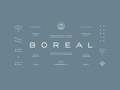 Boreal Applications arrowhead art badge boreal brand compass design identity lockups logo north type