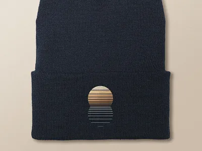 Sunset Beanie beanie embroider hat illustration patch round sun sunset things water