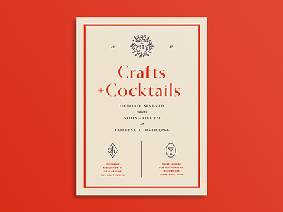 Crafts & Cocktails Poster ampersand cocktails craft crest fall icons poster print typography