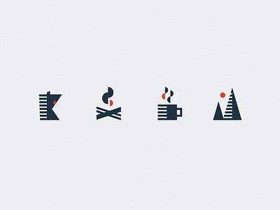 Fika Icons campfire coffee design fun iconography icons logo minnesota trees