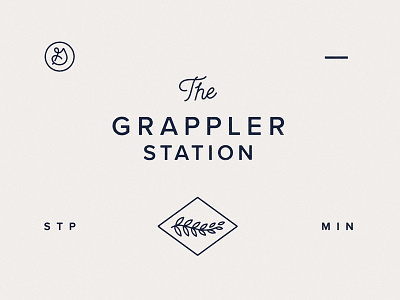 The Grappler Station branding diamond identity judo karate laurels local minnesota monogram print script web