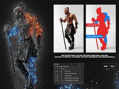 Obsidian Photo Effect - Photoshop Action 3d action animation design digital effect graphic design illustration manipulation motion graphics photo photo effect photomanipulation photoshop photoshop action photoshop actions photoshop effect photoshop effects professional realistic