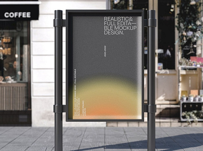 Rectangular Poster Outdoors Mockup advertising billboard canvas commerical customizable design editable frame layout mockup paper poster poster design poster template print print design printing psd street template