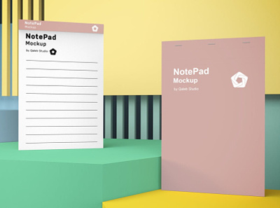 NotePad Mockups abstract clean device display laptop mac macbook mockup notepad phone phone mockup presentation simple smartphone theme ui ux web webpage website
