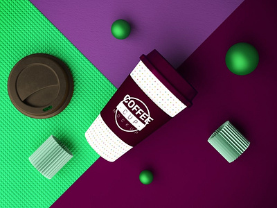 Coffee Cup Top View Mockups