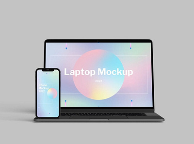 Laptop & Smartphone Mockup abstract clean device display laptop mac macbook mockup phone phone mockup presentation realistic simple smartphone theme ui ux web design webpage website