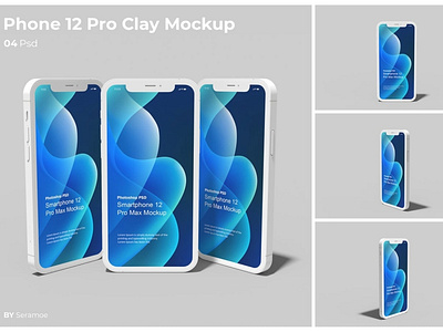 Phone 12 Pro Clay Mockup by Graphic Design on Dribbble