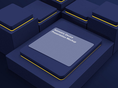 Isometric Device Presentation Mockup abstract clean device display isometric laptop mac macbook mockup phone presentation realistic simple smartphone theme ui ux web webpage website