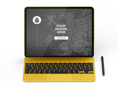 Tablet with Keyboard Mockup abstract clean device display laptop mac macbook mockup phone phone mockup presentation realistic simple smartphone theme ui ux web webpage website