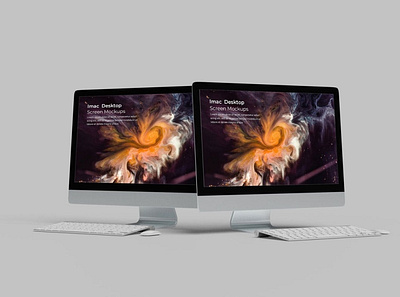 iMac / Desktop Screen Mockups abstract clean design device display imac laptop mac macbook mockup phone phone mockup presentation realistic simple smartphone theme ui ux website