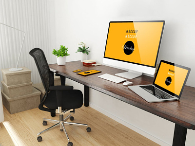 Home Office Desktop Mockup