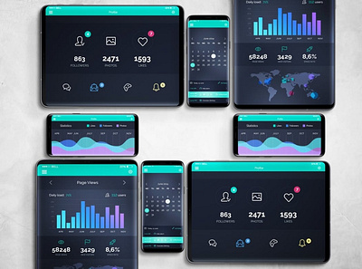 Mobile & Tablet Mockup abstract clean device display galaxy laptop mac macbook mockup phone phone mockup presentation realistic responsive samsung screen simple smartphone tablet ui