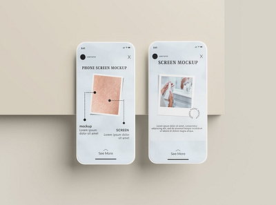 Phone Screen / UI / Instagram Mockup abstract clean device display instagram instagram mockup mockup phone phone mockup phone screen presentation realistic screen simple smartphone theme ui ux web website