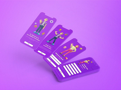 Clay Smartphone For Apps Screen Mockups 3d abstract clay clean device display mobile mockup phone phone mockup presentation purple realistic screen simple smart smartphone template theme touchscreen