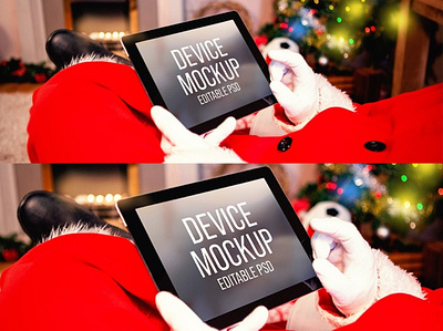 Christmas Device Screen Mockup Set abstract christmas clean decoration device devices display festive laptop mac macbook mockup phone phone mockup realistic santa simple smartphone tablet template