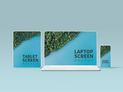 Devices Screen Mockup Clay Style