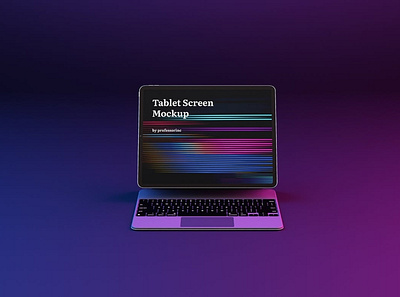 Neon iPad Pro Screen Mockup abstract app apple application clean design device display interface ipad mockup neon pro realistic screen showcase simple tablet ui web