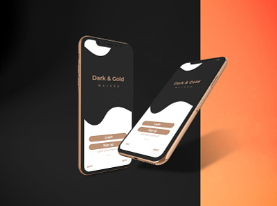 Gold & Dark iPhone Mockups abstract apple application clean dark design device display gold golden ios mockup phone phone mockup presentation realistic simple smartphone theme web