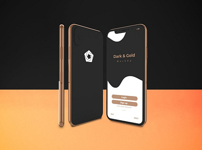 Gold & Dark iPhone Mockups abstract apple application clean dark design device display gold golden ios mockup phone phone mockup presentation realistic simple smartphone theme web