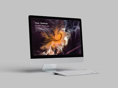 iMac / Desktop Screen Mockups abstract advertising clean design desktop desktop screen device devices display imac imac screen mockup presentation realistic screen screens simple theme uiux website