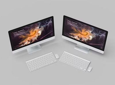 iMac / Desktop Screen Mockups abstract advertising clean design desktop desktop screen device devices display imac imac screen mockup presentation realistic screen screens simple ui web webpage