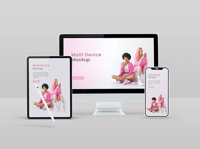 Multi Device Mockup Set abstract clean design device devices display laptop mockup multi device multi devices phone phone mockup presentation realistic simple smartphone theme ui ux website