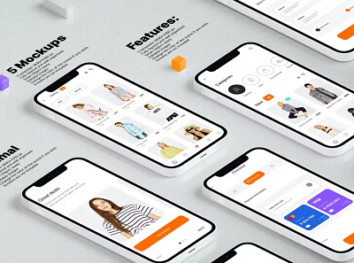 White Smartphone Mockups abstract clean creative design device display minimal mockup phone phone mockup presentation realistic simple smartphone store ui web webpage website white