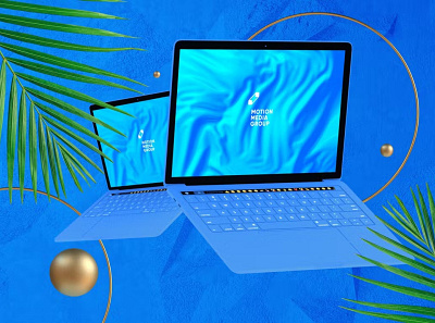 10 Colorful Laptop Mockups (FREE) abstract clean color colorful device display elegant laptop luxury mac macbook mockup presentation realistic simple theme ui ux web website