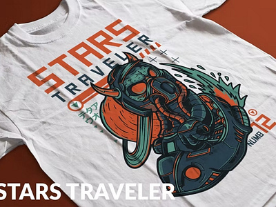 Stars Traveller T-Shirt Design Template