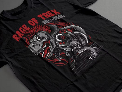 Rage of T-Rex T-Shirt Design Template