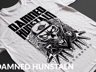 Damned Hunstaln T-Shirt Design Template