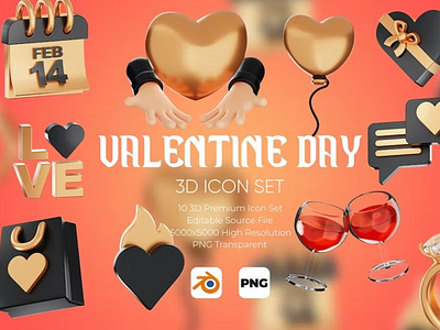 Valentine's Day 3D Icon Set 3d 3d icon 3d icons icon icon design icon illustration icon set icons illustration love valentine valentine day valentines day web website