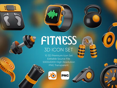 Fitness 3D Icon Set 3d 3d icon 3d icons adobe photoshop animation graphic graphic design graphic resources graphics icon icon design icon illustration icon set iconography icons design iconset illustrator logo set vector