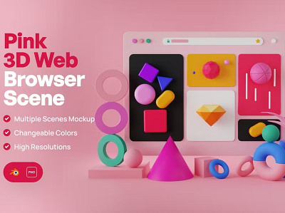 Pink 3D Web Browser Scene 3d 3d icon 3d icons adobe photoshop graphic graphic design graphic resources graphics icon icon design icon illustration icon set iconography icons design iconset illustrator logo set vector