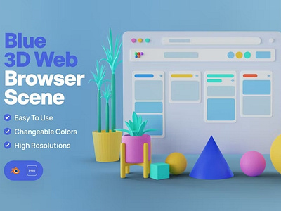 Blue 3D Web Browser Scene