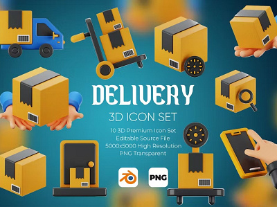 Delivery 3D Icon Set 3d 3d icon 3d icons adobe photoshop graphic graphic design graphic resources graphics icon icon design icon illustration icon set iconography icons design iconset illustrator set vector