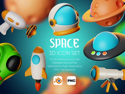 Space 3D Icon Set