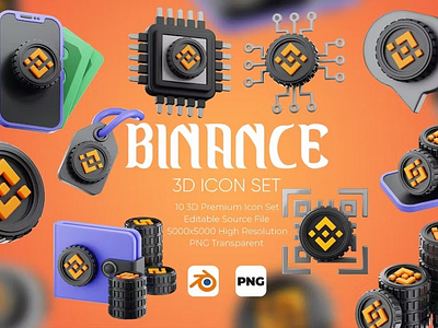 Binance 3D Icon Set