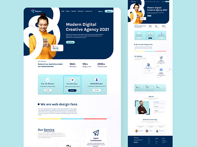Realism Mordern Digital Creative Agency 2021  Landing Page