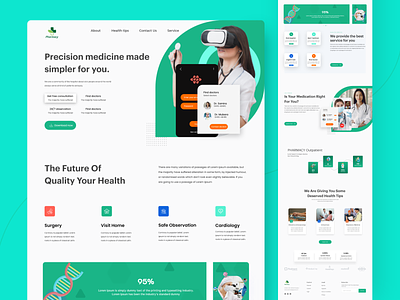 Pharmacy || Medical Landing Page clean clinic colour doctor health healthcare heart hospital insurence interface landing page medical medical app minimal patient pharmacy ui uiux website