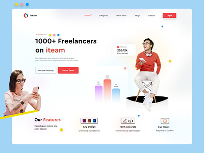 Hire Best 1000+ Freelancers Landing Page branding creative design hire freelancer interface landing page minimal mordern product ui design uiux ux website