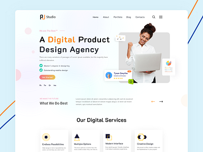Digital Agency Landing Page Design digital agency homepage interface landing page ui design web web design website design
