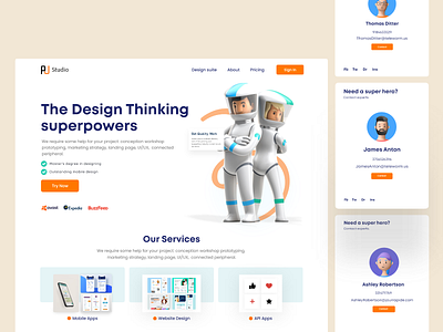 Design Thinking Landing Page Design
