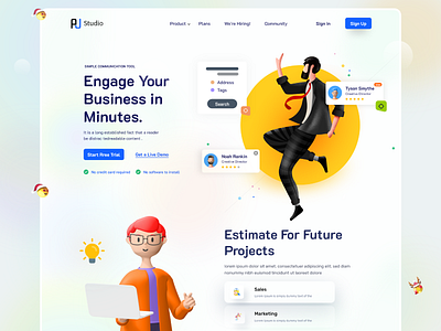 Business Growth Landing Page Design agency landing page business character color business growth business website growth hacking header home page design homepage landing page marketing design promote business service ui design website design