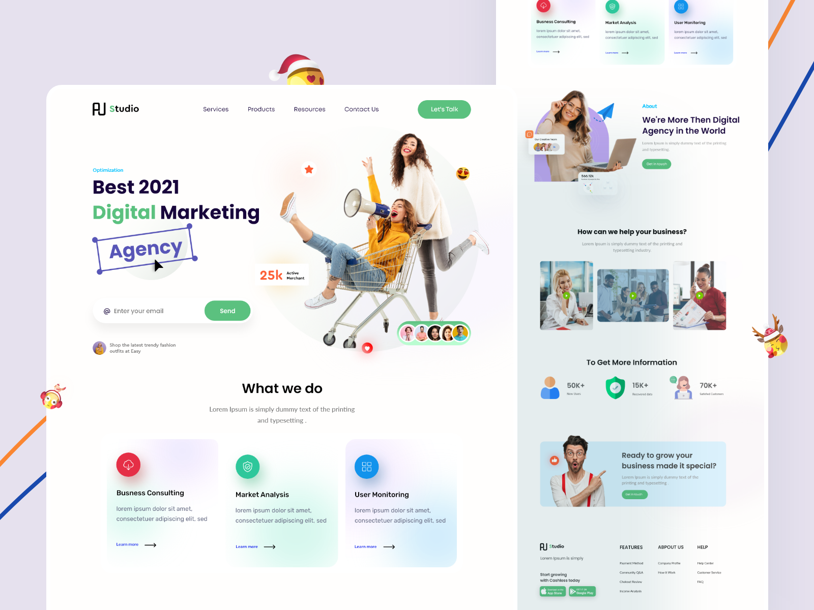 Best 2021 Digital Agency Landing Page by Hasnur Alam Ujjol on Dribbble