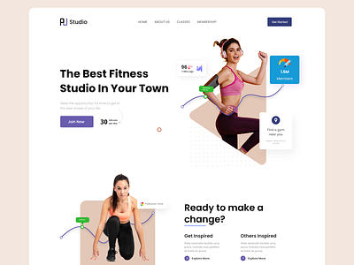 Fitness Website Design fitness fitness club gym health landing page lifestyle product page sport training yoga