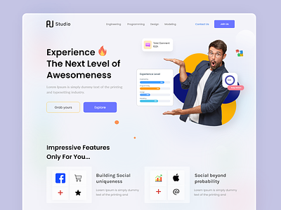 Experience Growth Landing page UI creative experience homepage landing page minimal popular ui uidesign web website
