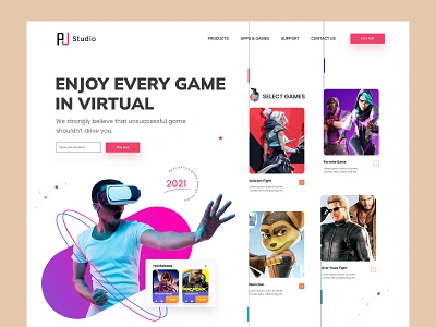 Virtual Gaming Platform Header Exploration game website gamer games gaming platform landing page mascot nintendo online streaming play play game ui design uiux videogame web app web design landing page