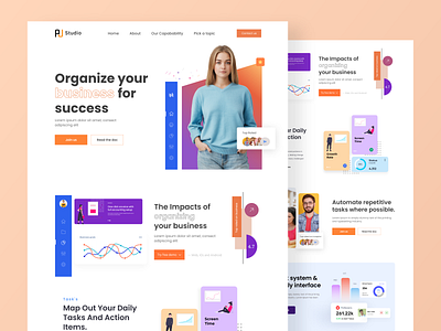 The Business Organize landing page design