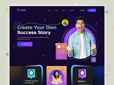 Own Success Story Header Exploration creative design design header homepage interface landing page own business personal story personal website success story ui web design website